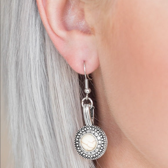 Simply Stagecoach - White Earrings