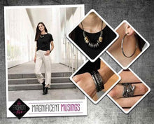 Load image into Gallery viewer, Magnificent Musings - Haute Hardware- Gunmetal/Black Necklace Set - Complete Trend Blend - Fashion Fix
